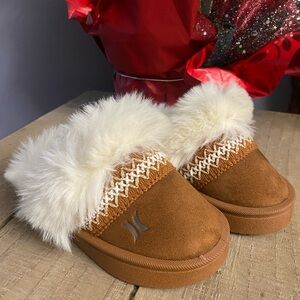 New! Hurley Baby Girl Cozy, Suede Clogs, Brown, Size 5.